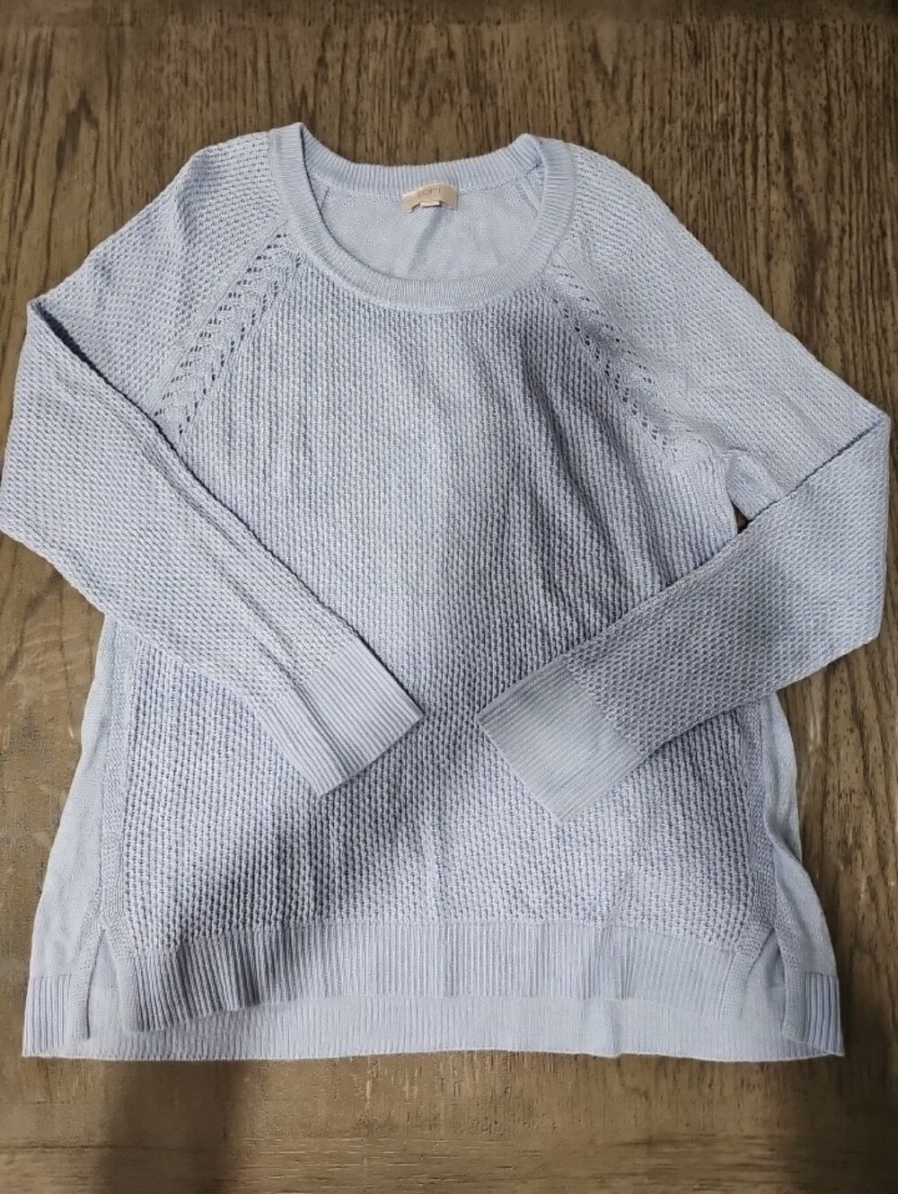Loft Light Blue Knit Sweater Womens Size Large